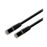 IEC M67460-01 RJ45 4Pr Cat 6 Shielded Patch Cord with Molded Snag Free Strain Relief BLACK 1'