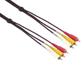 IEC M7385-12 Stereo VCR Audio and Video RCA Cable 12'
