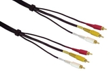 IEC M7387-12 Stereo VCR Audio and Video RCA Cable with Gold Connectors 12'