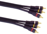 IEC M7393-03 3 RCA to 3 RCA Blue Python Cable for Hi Resolution Signals 3'