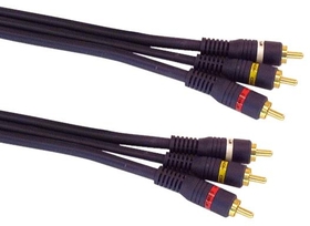 IEC M7393-03 3 RCA to 3 RCA Python Cable for Hi Resolution Audio and Video Signals 3'