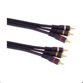 IEC M7393-15 3 RCA to 3 RCA Python Cable for Hi Resolution Audio and Video Signals 15'