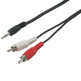 IEC M7400-03 3.5mm Stereo Male to 2 RCA Male Connectors 3'