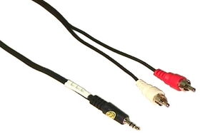 IEC M7400 3.5mm Stereo Male to 2 RCA Male Connectors 6'