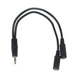 IEC M7403 3.5mm Stereo Splitter one Male to two Females 6in