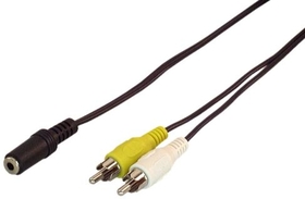 IEC M7404-06 3.5mm Stereo Female to 2 RCA Male Connectors 6 feet