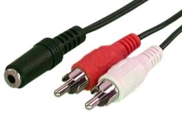 IEC M7404 3.5mm Stereo Female to 2 RCA Male Connectors 6 inch