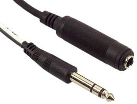 IEC M7416-06 1/4in Stereo Male to 1/4in Stereo Female Audio Cable 6'