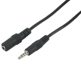 IEC M7462-03 3.5mm 4 Pole/Conductor Male to Female Audio/Video 3 feet