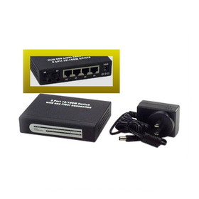 IEC NEX20435 Switch 10/100 4 Port plus 1 Port Fiber Optic Multi-Mode ST Full Duplex