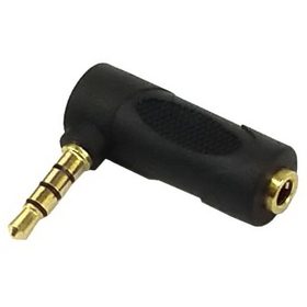 IEC PH35M-F90-VS 3.5mm Plug Stereo to 3.5mm Jack Audio/Video 4 Pole/Conductor 90 degree adapter