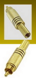 IEC PHONOM-BK-GOLD RCA Type Phono Male Connector Gold for larger coaxes (.25in OD) with Black marker