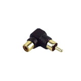IEC PHONOM-F90 RCA Type Phono Connector Male to Female 90 Degree adapter