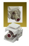 IEC RJRCARF-F-WH Red RCA Female to Female Connector on White Keystone