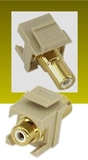 IEC RJRCAWF-F-G White RCA Female to Female Connector with Gold Contacts on Ivory Keystone
