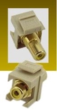 IEC RJRCAYF-F-G Yellow RCA Female to Female Connector with Gold Contacts on Ivory Keystone