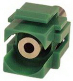 IEC RM35-GN 3.5 mm Stereo Phone Female to Female Flush Mount Keystone Connector Plate Insert Green