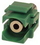 IEC RM35-GN 3.5 mm Stereo Phone Female to Female Flush Mount Keystone Connector Plate Insert Green, Price/each