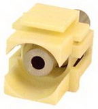 IEC RM35-IV 3.5 mm Stereo Phone Female to Female Flush Mount Keystone Connector Plate Insert Ivory
