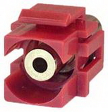 IEC RM35-RD 3.5 mm Stereo Phone Female to Female Flush Mount Keystone Connector Plate Insert Red