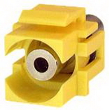 IEC RM35-YE 3.5 mm Stereo Phone Female to Female Flush Mount Keystone Connector Plate Insert Yellow