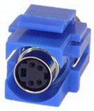IEC RMD04-BU S Video ( SVHS ) Mini Din 4 Female to Female Flush Mount Keystone Connector Blue