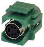 IEC RMD04-GN S Video ( SVHS ) Mini Din 4 Female to Female Flush Mount Keystone Connector Green