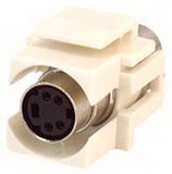 IEC RMD04-WH S Video ( SVHS ) Mini Din 4 Female to Female Flush Mount Keystone Connector White