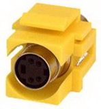 IEC RMD04-YE S Video ( SVHS ) Mini Din 4 Female to Female Flush Mount Keystone Connector Yellow