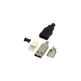 IEC USBAB USB Type A Plug and Hood Kit Black