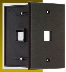 IEC WB10801 Black Plastic Wall Plate with 1 Cutout for a Keystone Insert