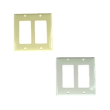 IEC WB20002 Black Plastic Two Gang Wall Plate with 2 Decora Cutouts