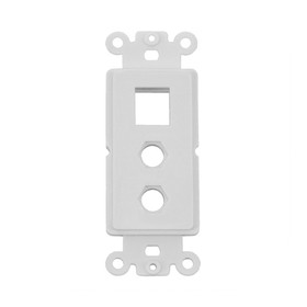 IEC WDH341012 White Decora Insert with One Keystone and two 3/8 inch (for F100) Cutouts