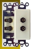 IEC WDH562000 White Decora Insert with Two 3.5mm Stereo Jacks
