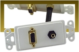IEC WDH661561 White Decora Insert with One VGA and One 3.5mm Stereo Jack