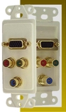 IEC WDH661651 White Decora Insert with One VGA and Three RCAs (Red - Green - Blue)