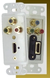 IEC WDH681651 White Decora Insert with One HDMI and Three RCAs (Red - Green - Blue)