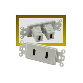 IEC WDH682000 White Decora Insert with Two HDMIs
