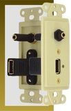 IEC WDZ561181 Ivory Decora Insert with One 3.5mm Stereo Jack and One USB-A