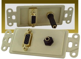 IEC WDZ661561 Ivory Decora Insert with One VGA and One 3.5mm Stereo Jack