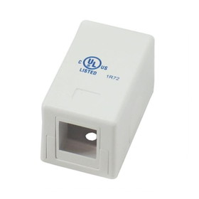 IEC WH00801A White Plastic Surface Box ( Biscuit ) with 1 Cutout for Keystone Insert