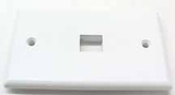 IEC WH10801 White Plastic Wall Plate with 1 Cutout for a Keystone Insert