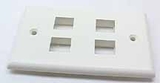 IEC WH10804 White Plastic Wall Plate with 4 Cutouts for Keystone Inserts