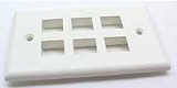 IEC WH10806 White Plastic Wall Plate with 6 Cutouts for Keystone Inserts