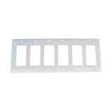 IEC WH60006 White Plastic Six Gang Wall Plate with 6 Decora Cutouts