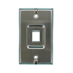 IEC WS10801P Stainless Steel Wall Plate with 1 VoIP Keystone Cutout &#038; Mounts for Wall Phone