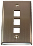 IEC WS10803 Stainless Steel Wall Plate with 3 Cutout for a Keystone Inserts