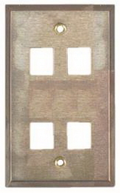 IEC WS10804 Stainless Steel Wall Plate with 4 Cutout for a Keystone Inserts