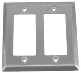 IEC WS20002 Stainless Steel Two Gang Wall Plate with 2 Decora Cutouts