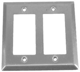 IEC WS20002 Stainless Steel Two Gang Wall Plate with 2 Decora Cutouts